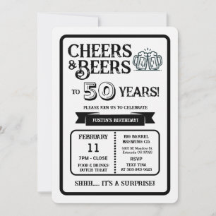 Convite Cervejaria Surpresa Brinda e Bebe Cerveja aos 50 A