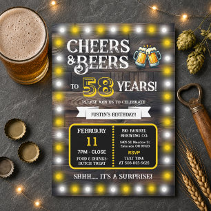 Convite Cervejaria Surprise Brinda a 58 Anos com Cheers e 