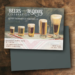 Convite Cervejas Aquarela Rústica Cervejas Amigos Aniversá