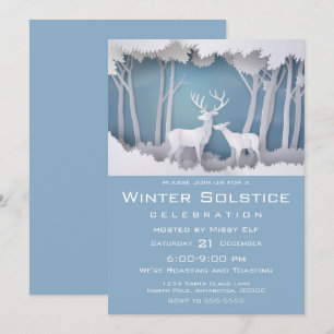 Convite Cervos de Papercut na floresta