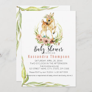 Convite Cervos do bebê para um chá de fraldas do bebé