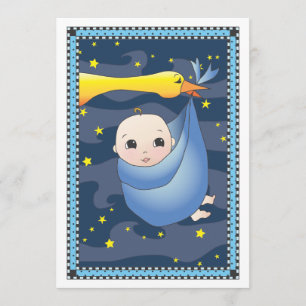 Convite Cesta de Roupas de Cegonha de Entrega Especial par