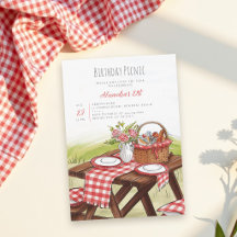 Cesta para Mesa de Piquenique Verão Vermelho Anive