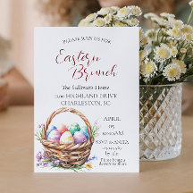 Cesto com ovos e Páscoa Brunch