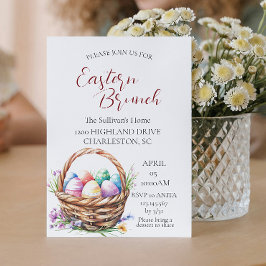 Convite Cesto com ovos e Páscoa Brunch