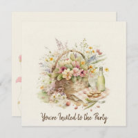 Cesto de Piquenique com Festa de aniversário de Ga