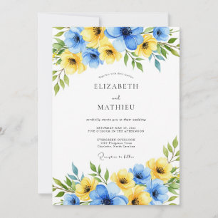 Convite Céu Amarelo Casamento Primavera Azul Brilhante