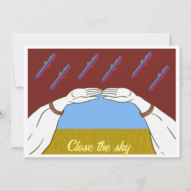 Convite Céu de paz "amarelo e azul" na Ucrânia (Frente)