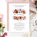 Convite Céu em Rosa com Casamento Floral de Sangue<br><div class="desc">Aprecie seus convidados com este belo convite de casamento. Céu em Rosa design com flores de aquarela em uma bela mistura de pincel, rosa poeirento, pêssego e tons arrojados. A parte de trás da carta está em um tom rosa robusto. Se preferir esta placa com a parte traseira em branco,...</div>