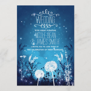 Convite Céu Noturno Encantado Estrelas & Folhagem Casament