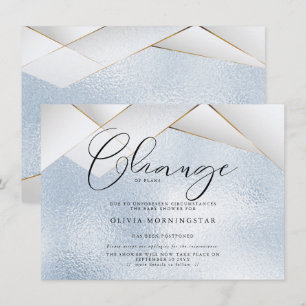 Convite Céu Pastel Azul Pérola Facetas Chuveiro Adiado