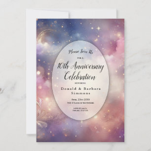 Convite Céus Cintilantes de Poeira Estelar Celestial Qualq