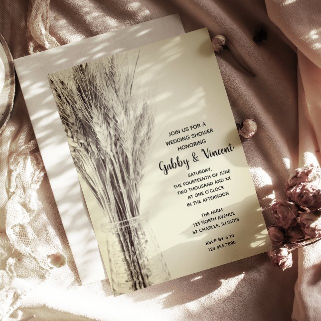 Convite Cevada Seca em Chá de casamento de Fazenda de garr (Criador carregado)