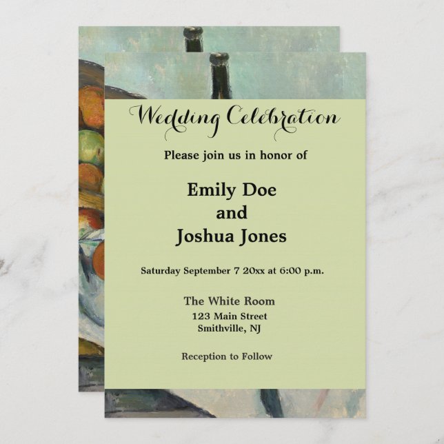 Convite Cezanne Basket Apple Impressionismo Arte (Frente/Verso)