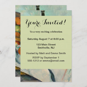 Convite Cezanne Basket Apple Impressionismo Arte