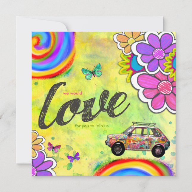 Convite CG Hippy Tie Dye (Frente)