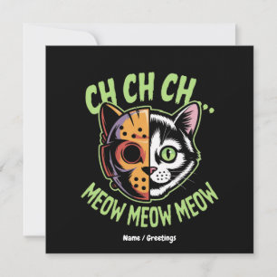 Convite Ch Ch Ch Meow Meow Meow Meow Meme Engraçado Gato d