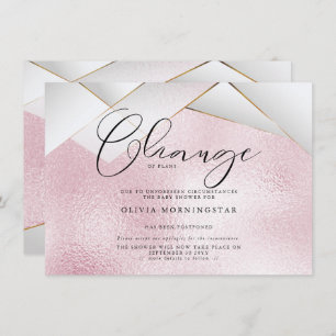 Convite Chá Adiado de Facetas Rosa-Rosa-Algodão