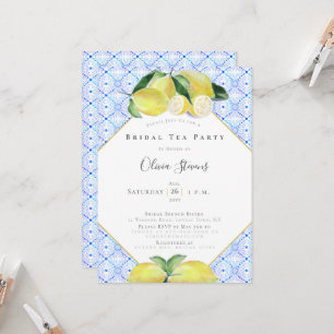 Convite Chá Amarelo de limões do Partido Moderno do Chá