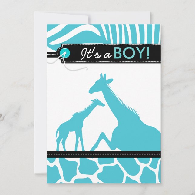 Convite Chá animal do bebé do safari (Frente)