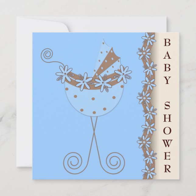 Convite Chá azul-marrom azul-marrom-escuro (Frente)