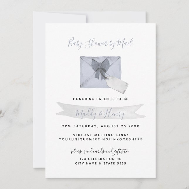 Convite Chá Azul por Mala Virtual Longa Distância (Frente)