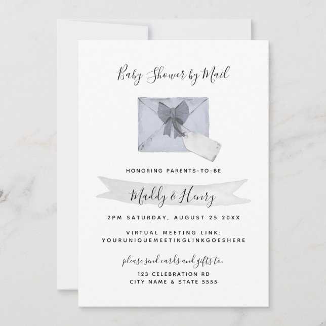 Convite Chá Azul por Mala Virtual Longa Distância (Frente)