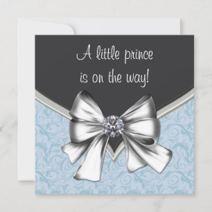 Convite Chá Black and Blue Baby Boy