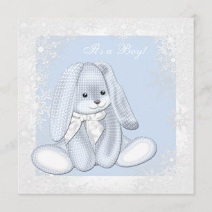Convite Chá Blue Snowflake Winter Wonderland Baby