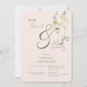 Convite Chá Blush Bridal Brunch e Bubble