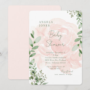 Convite Chá Blush Floral Sweet Baby Rounet