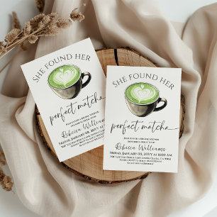 Convite Chá Boho Coffee Green Perfect Matcha Chá de Noiva