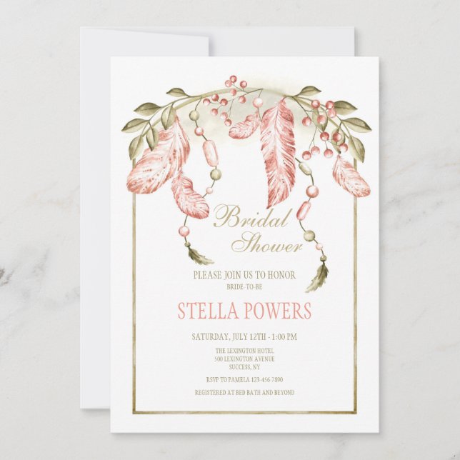 Convite Chá Boho Frame (Frente)