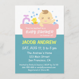 Convite Chá bonito do bebé do banho de espuma