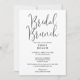 Convite Chá Bridal De Boca De Script Moderno Preto E Branc
