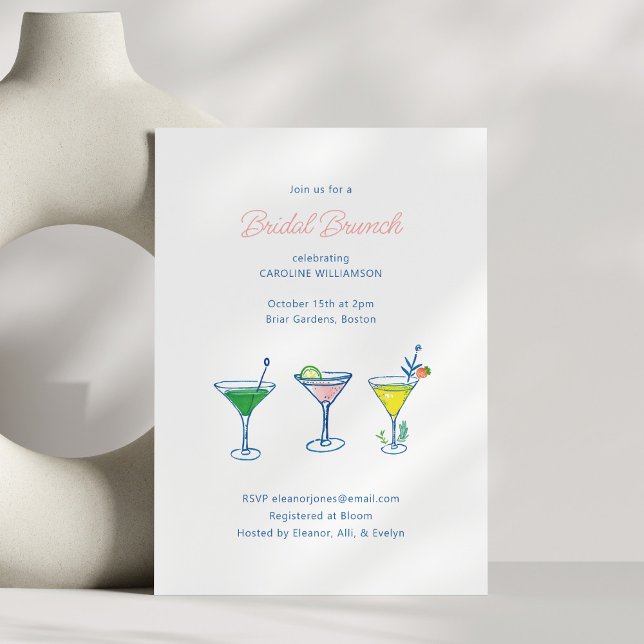 Convite Chá Bridal De Cocktail Desenhado À Mão (Criador carregado)