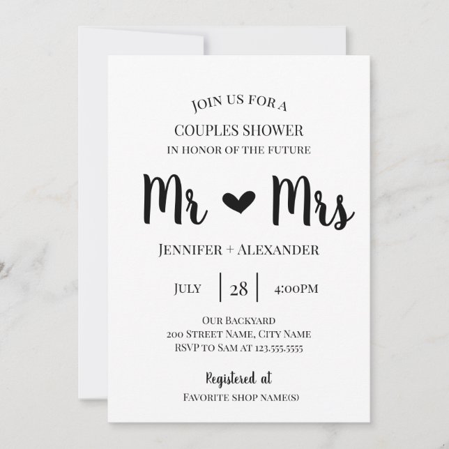 Convite Chá casais (Frente)