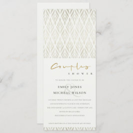 CONVITE CHÁ CASAIS DE PRATA BRANCA DECO MODERNO ART MODERN