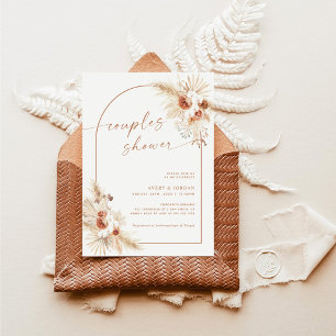 Convite Chá Casal Boho Pampas Grass Convidar