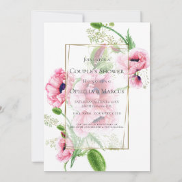 Convite CHÁ casal | Buquê cor-de-rosa