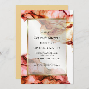 Convite CHÁ casal   Colunas de outono de Abstrato 5