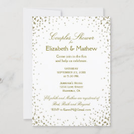 Convite Chá casal | Dourado Confetti