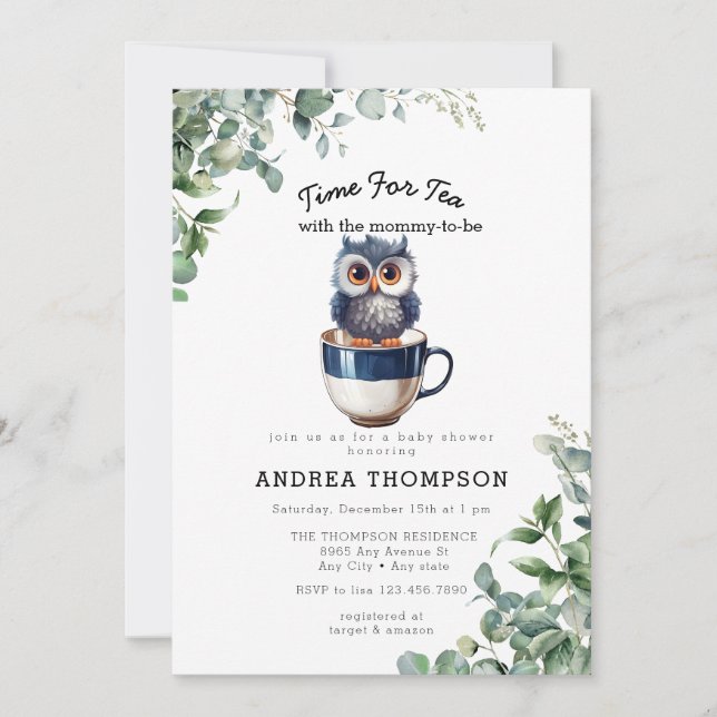 Convite Chá com a mãe | Baby Safari Animal Chá de fraldas (Frente)