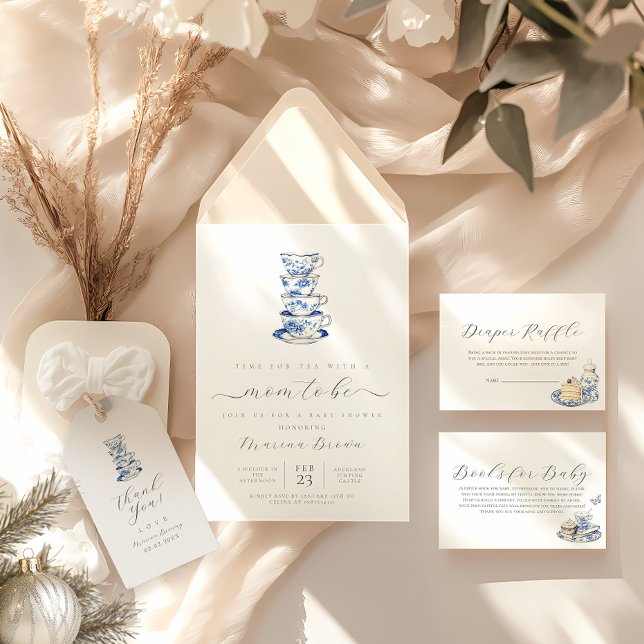 Convite Chá com a mãe para ser chá de fraldas (Criador carregado)