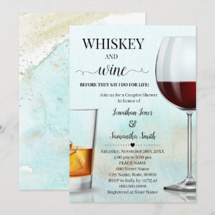 Convite Chá com uísque Dourado e vinho antes de eu fazer