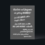 Convite Chá Contemporâneo de Casais de Tendência de Letra<br><div class="desc">Casais modernos com letra de pincel Trendy Convite para Chá a Preto e Branco</div>