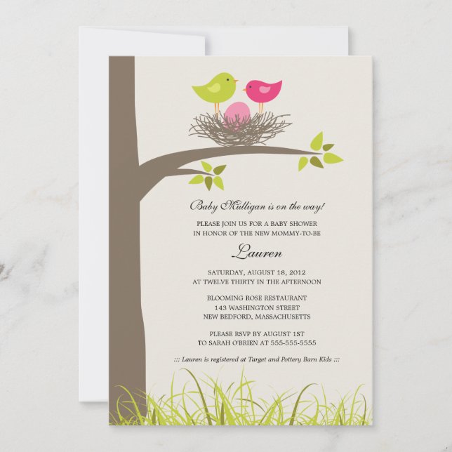 Convite Chá da Nest Baby Girl (Frente)