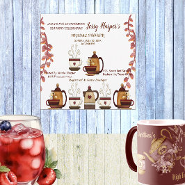 Convite Chá da Tarde em Bule de Barro Festa de Chá de Noiv