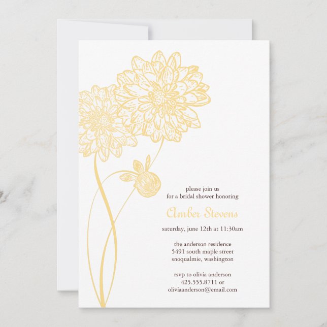 Convite Chá Dahlias/Convite de festas (Frente)