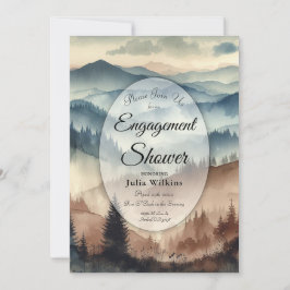 Convite Chá das Montanhas Dusty Blue e Mocha Brown